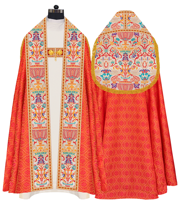 Coronation Tapestry Roman Cope Vestment with Trims