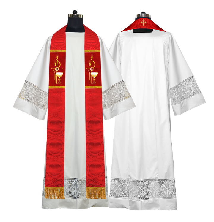 PAX with Chalice Embroidered Clergy Stole