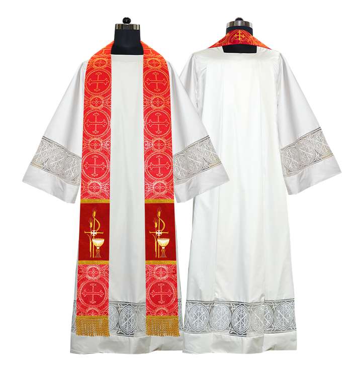 PAX with Chalice Embroidered Priest Stole