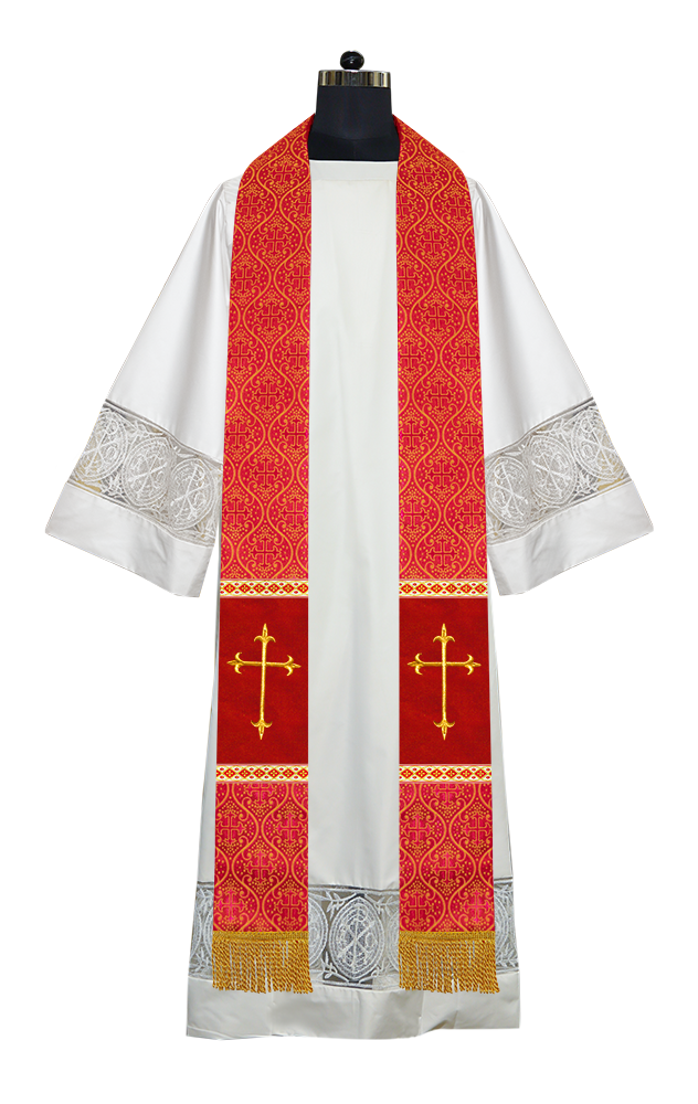 Minister Stole with Embroidered Liturgical motif