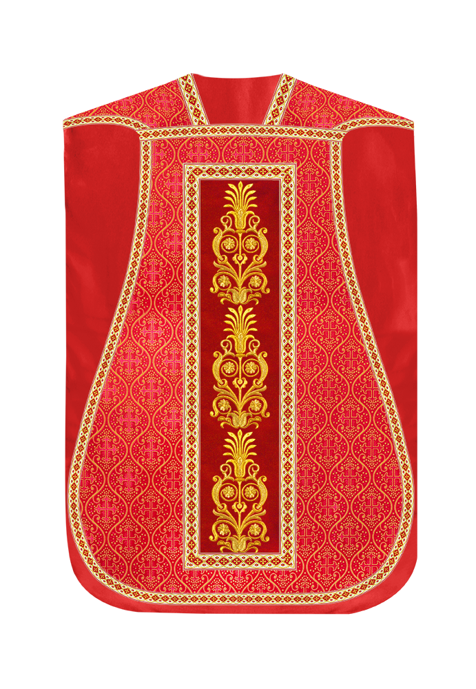 Roman Chasuble Vestments Adorned With Trims