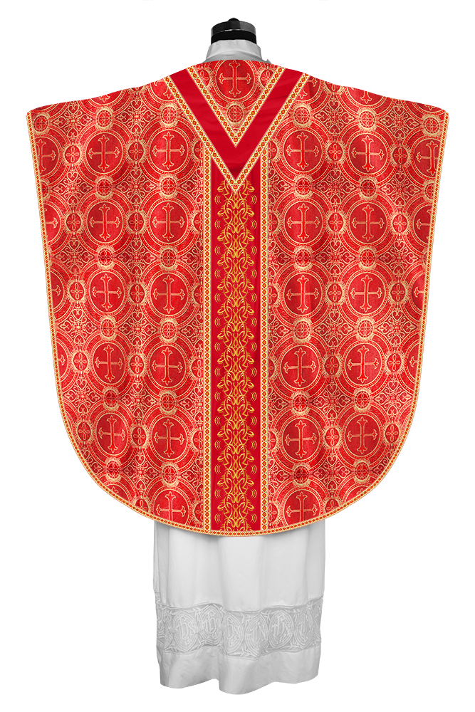 Borromean Chasuble Vestment With Braided Orphrey and Trims