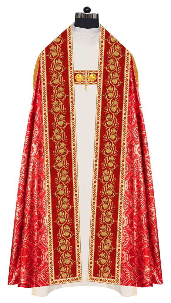 Roman Cope Vestment with Grapes Embroidered trims