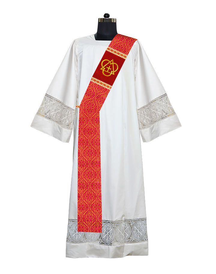 Deacon Stole with Trinity Motif and Trims