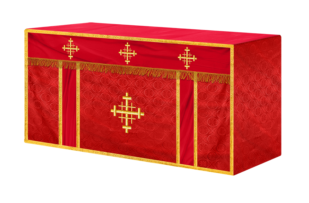 Liturgical Altar Cloth with Jerusalem Cross Motif