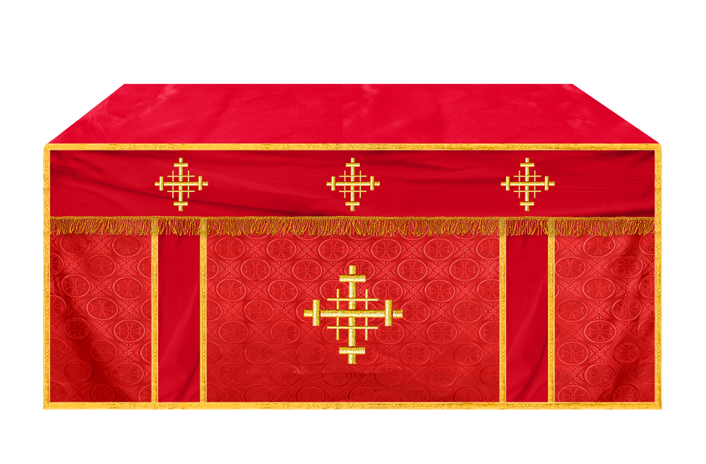 Liturgical Altar Cloth with Jerusalem Cross Motif