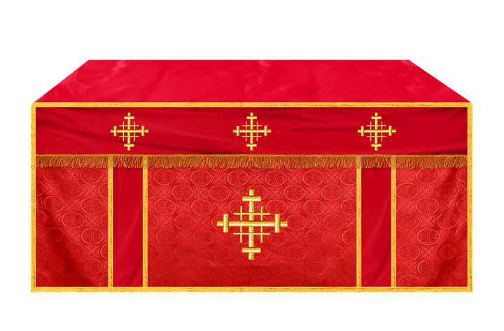 Liturgical Altar Cloth with Jerusalem Cross Motif