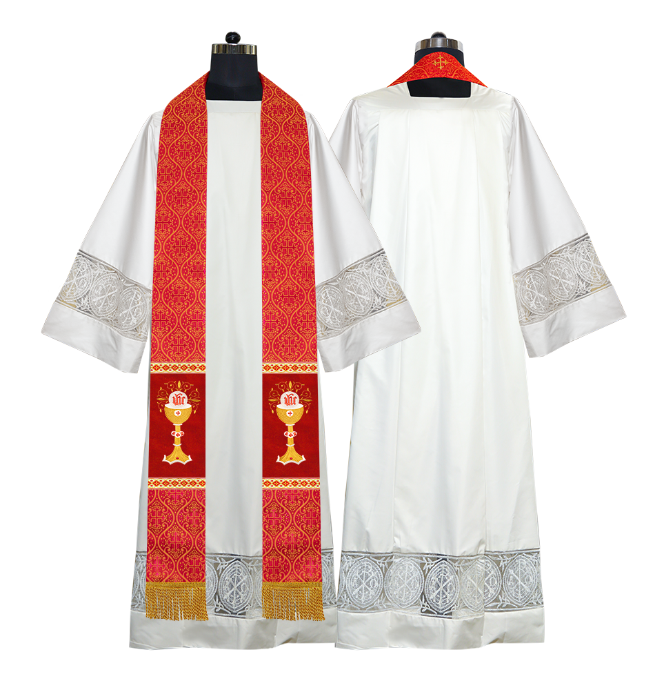 Liturgical Chalice with IHS Embroidered Stole