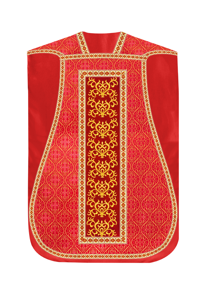 Traditional Fiddleback Vestment With Motifs and Trims