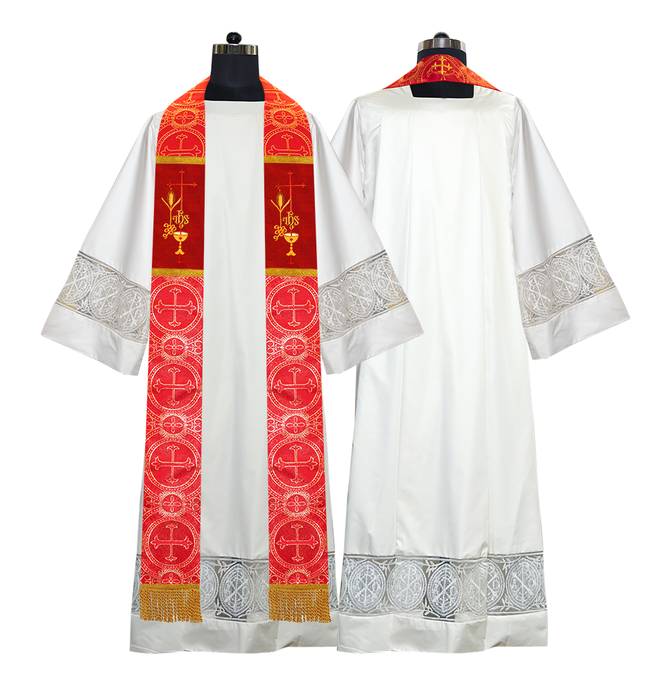 Emmer with IHS Embroidered Priest Stole