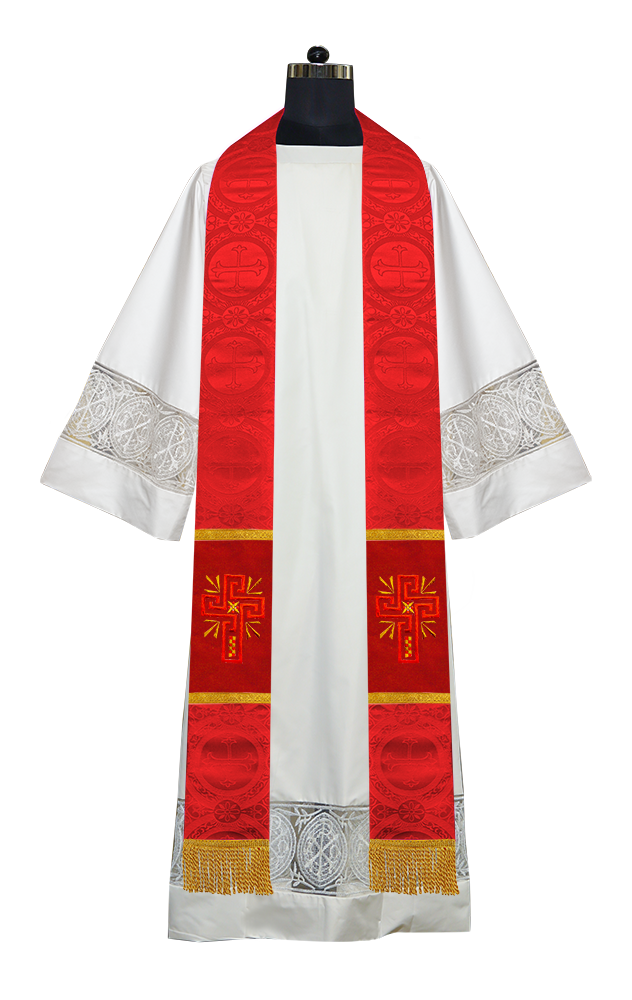 Estola sacerdotal bordada con la cruz de la gloria 