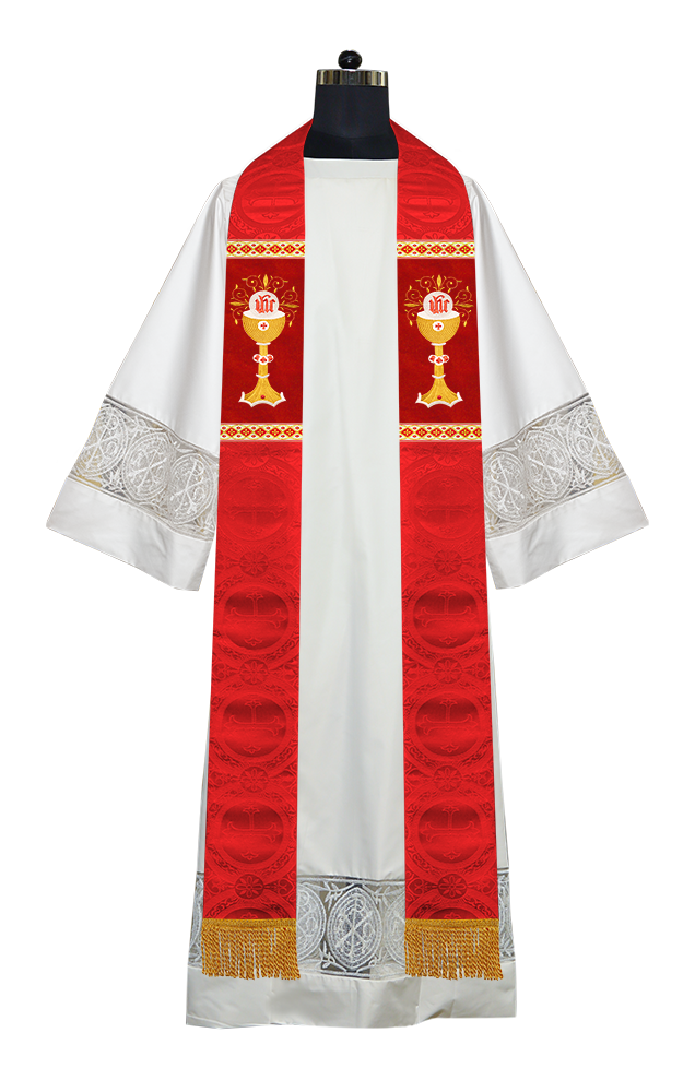 Liturgical Chalice with IHS Embroidered Stole