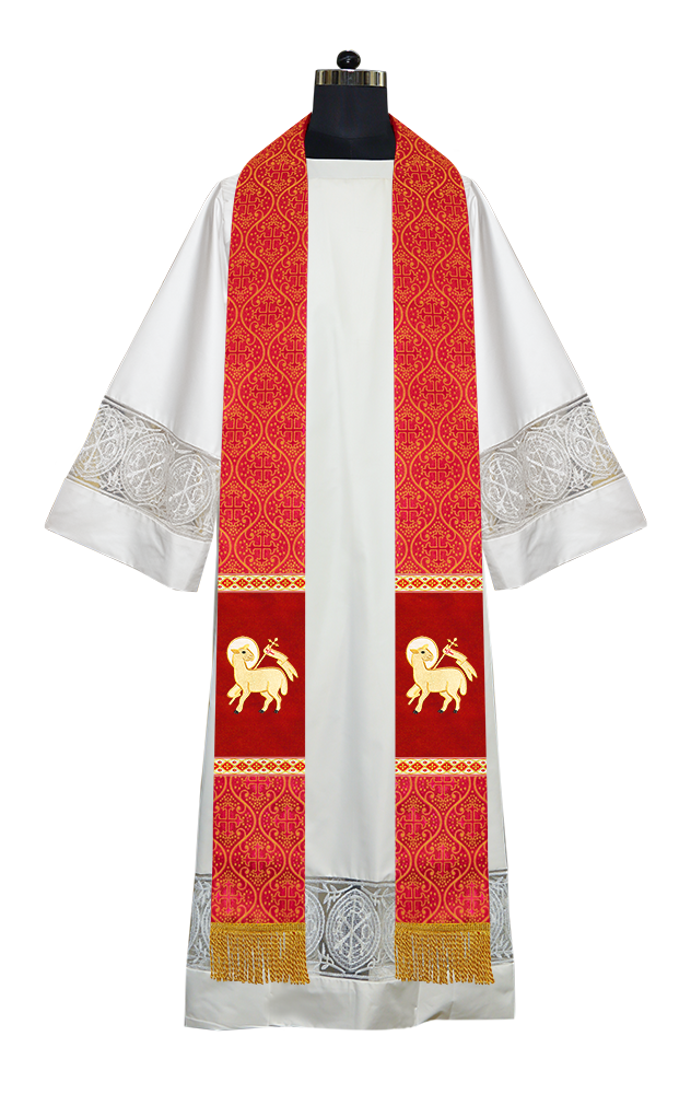 Minister Stole with Embroidered Liturgical motif