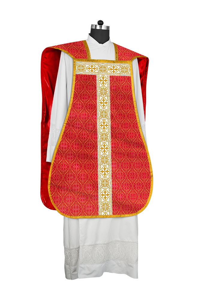 Casulla católica romana con motivo espiritual 