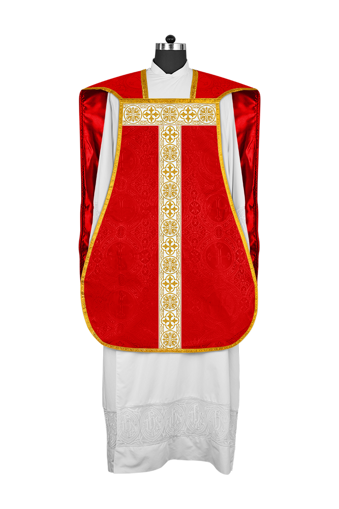 Casulla católica romana con motivo espiritual 