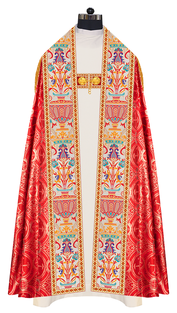 Coronation Tapestry Roman Cope Vestment with Trims