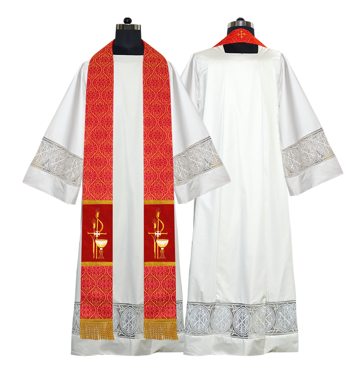 Set of 4 PAX with Chalice Embroidered Priest Stole