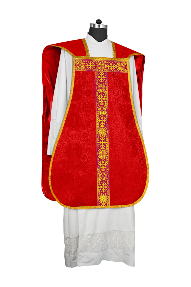 Roman Chasuble Fiddleback with Braided Trims