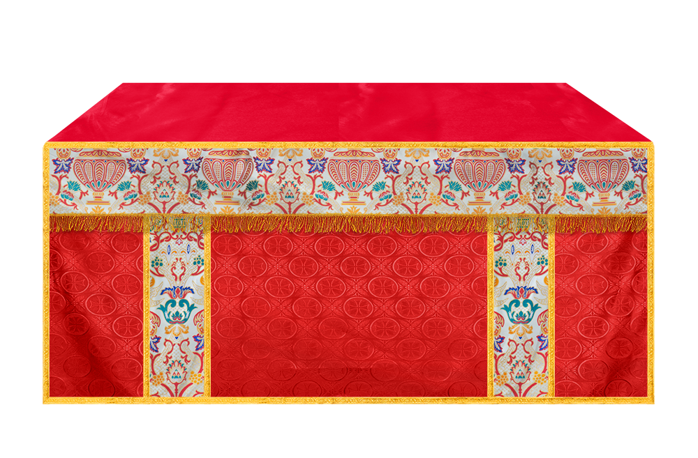 Tapestry Altar Cloth with Woven Braids and trims