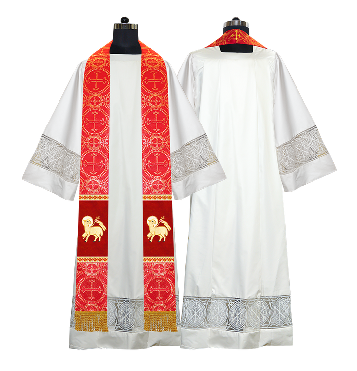 Minister Stole with Embroidered Liturgical motif