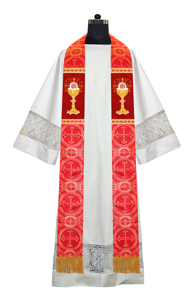 Liturgical Chalice with IHS Embroidered Stole