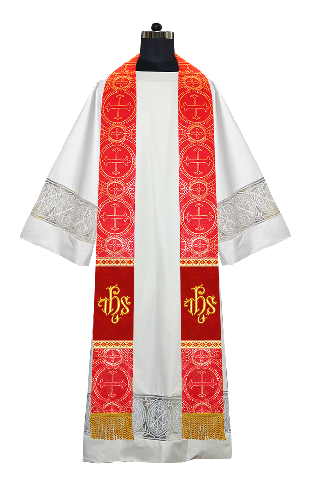 Minister Stole with Embroidered Liturgical motif