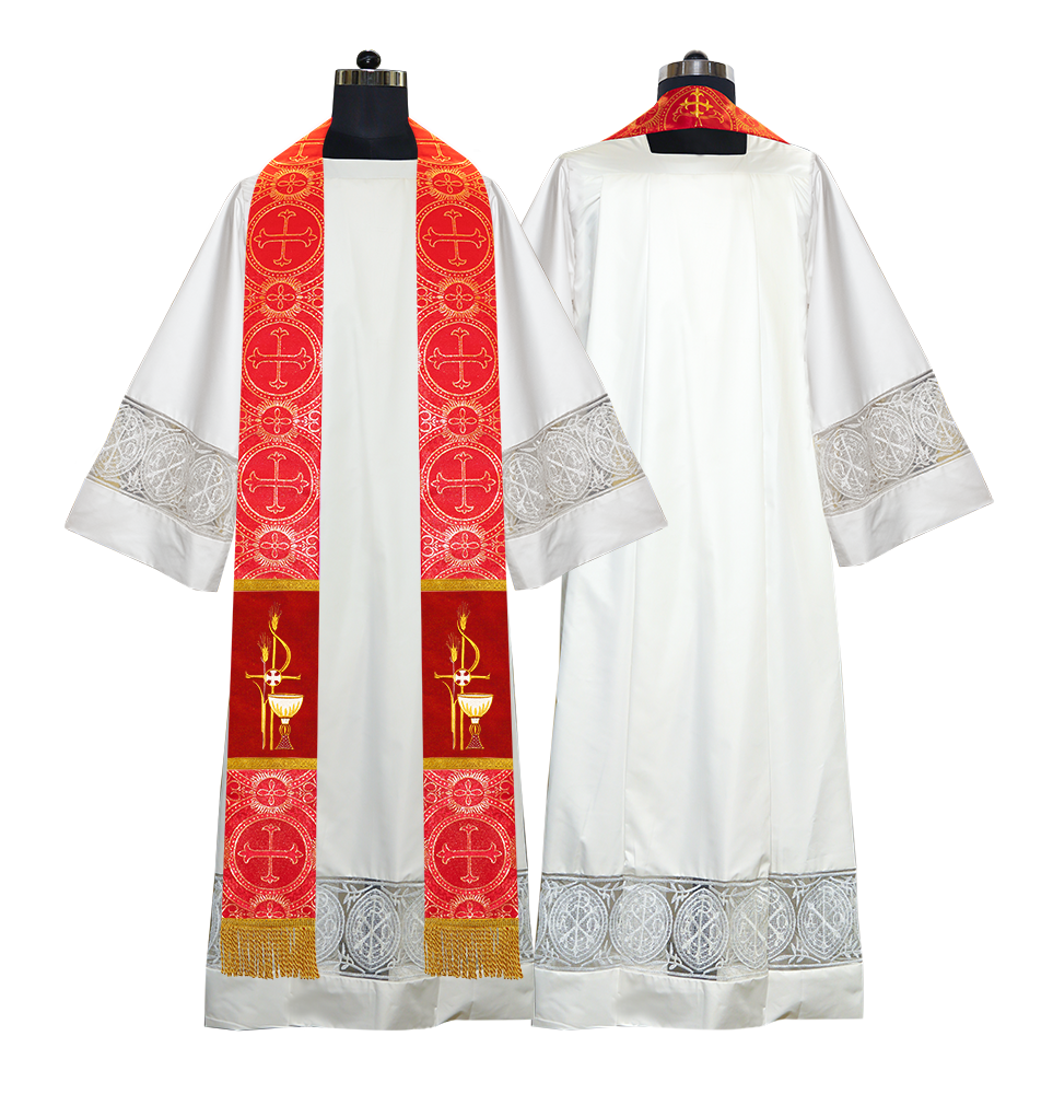 Set of 4 PAX with Chalice Embroidered Priest Stole