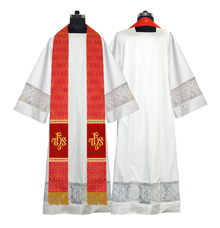 Minister Stole with Embroidered Liturgical motif