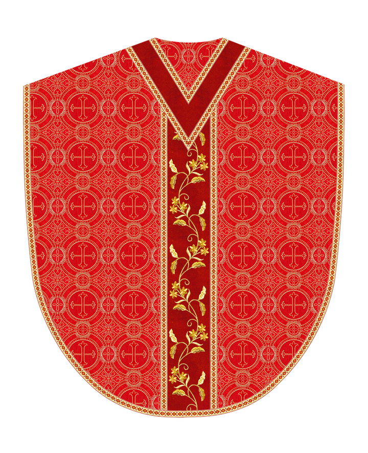 Borromean Chasuble Vestment Ornated With Floral Design and Trims