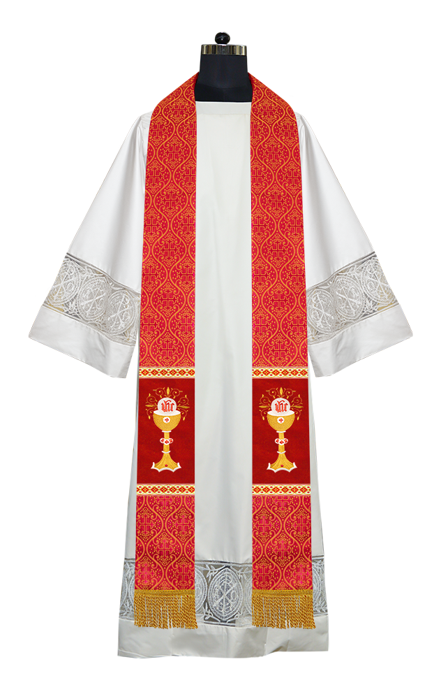 Liturgical Chalice with IHS Embroidered Stole