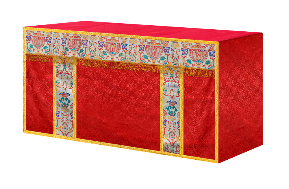 Tapestry Altar Cloth with Woven Braids and trims