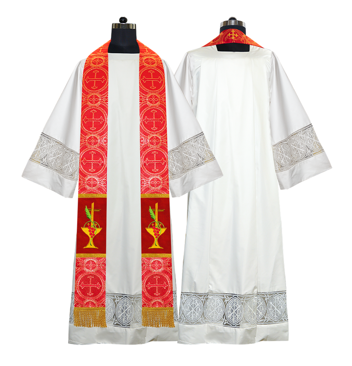 Communion Motif Embroidered Priest Stole