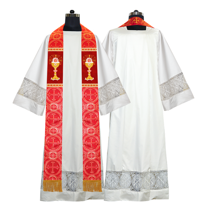 Liturgical Chalice with IHS Embroidered Stole