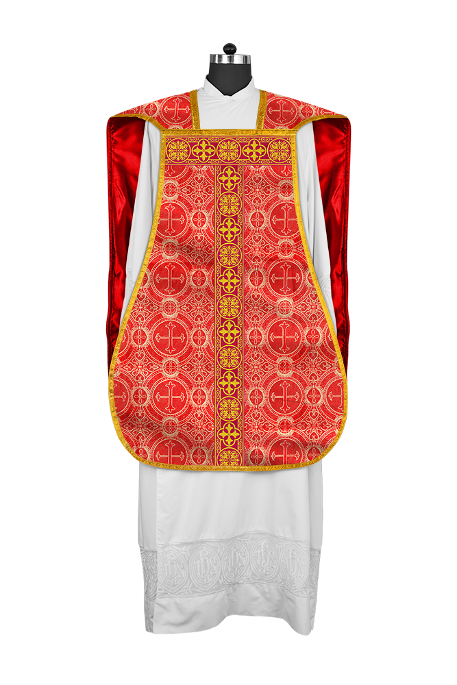 Roman Chasuble Fiddleback with Braided Trims