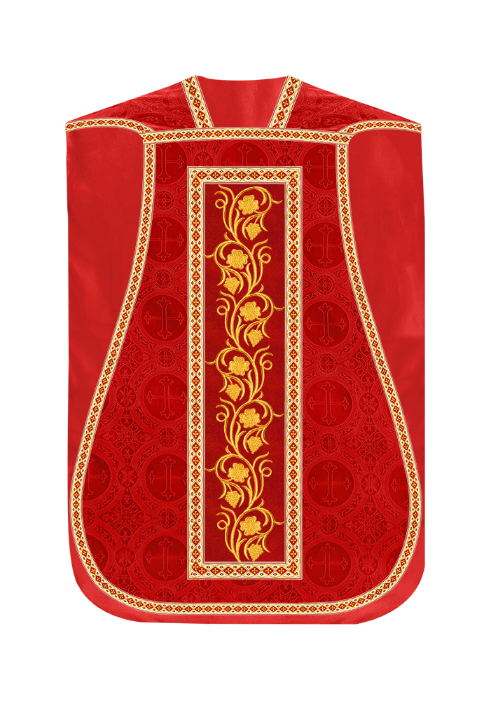 Roman Chasuble Vestment With Grapes Embroidery and Trims