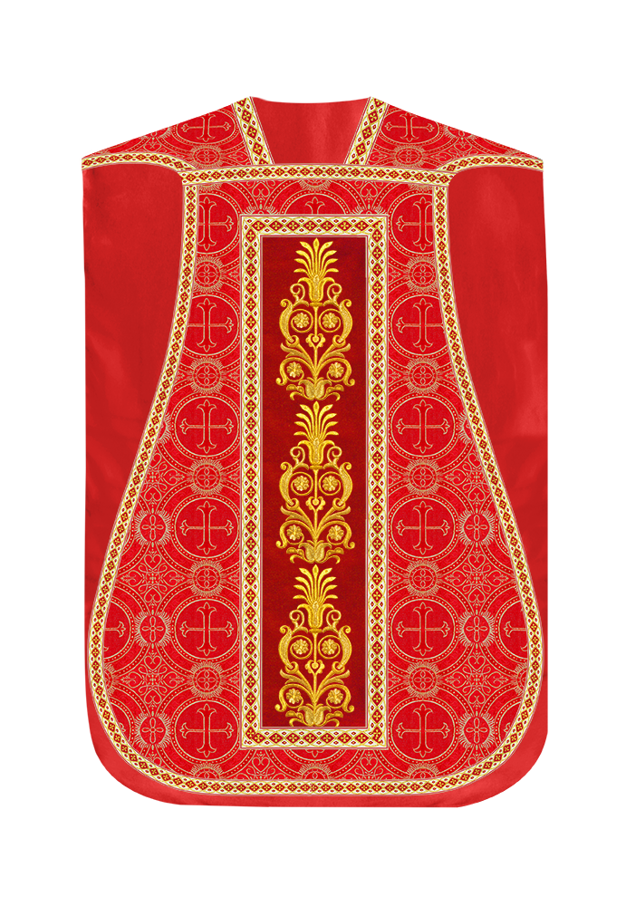 Roman Chasuble Vestments Adorned With Trims