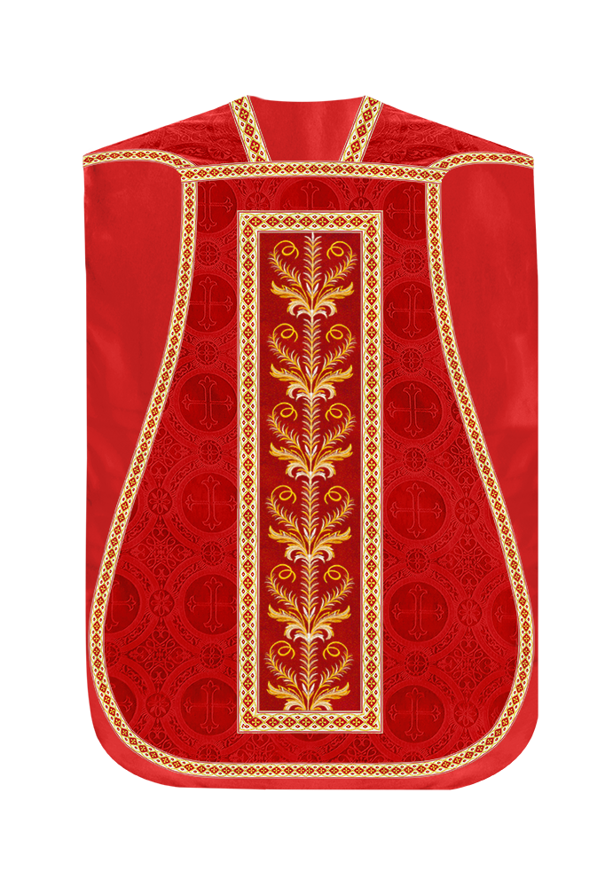 Roman Chasuble Vestment With Detailed Orphrey