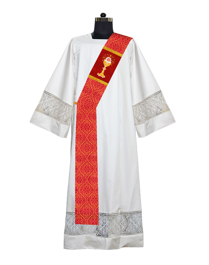 Chalice with IHS Adorned Deacon Stole