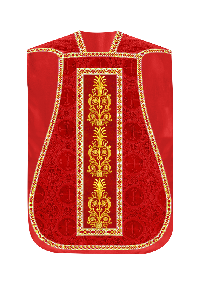 Roman Chasuble Vestments Adorned With Trims