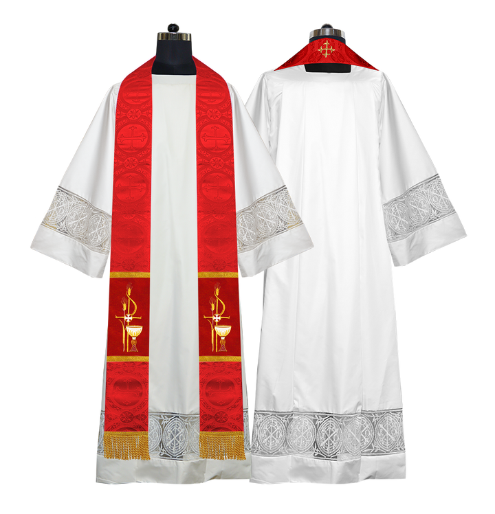 PAX with Chalice Embroidered Priest Stole