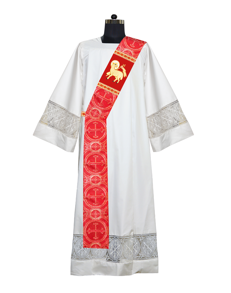 Deacon Stole with Liturgical Motif and Trims