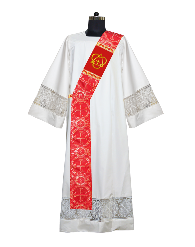 Deacon Stole with Trinity Motif and Trims