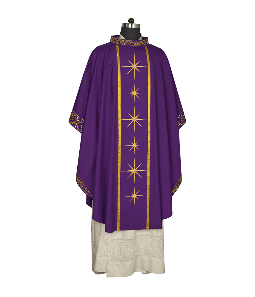 Liturgical Advent Chasuble with Radiant Star Motif