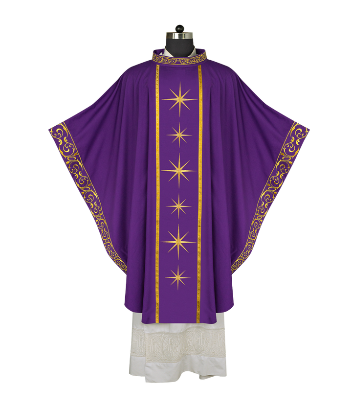 Liturgical Advent Chasuble with Radiant Star Motif