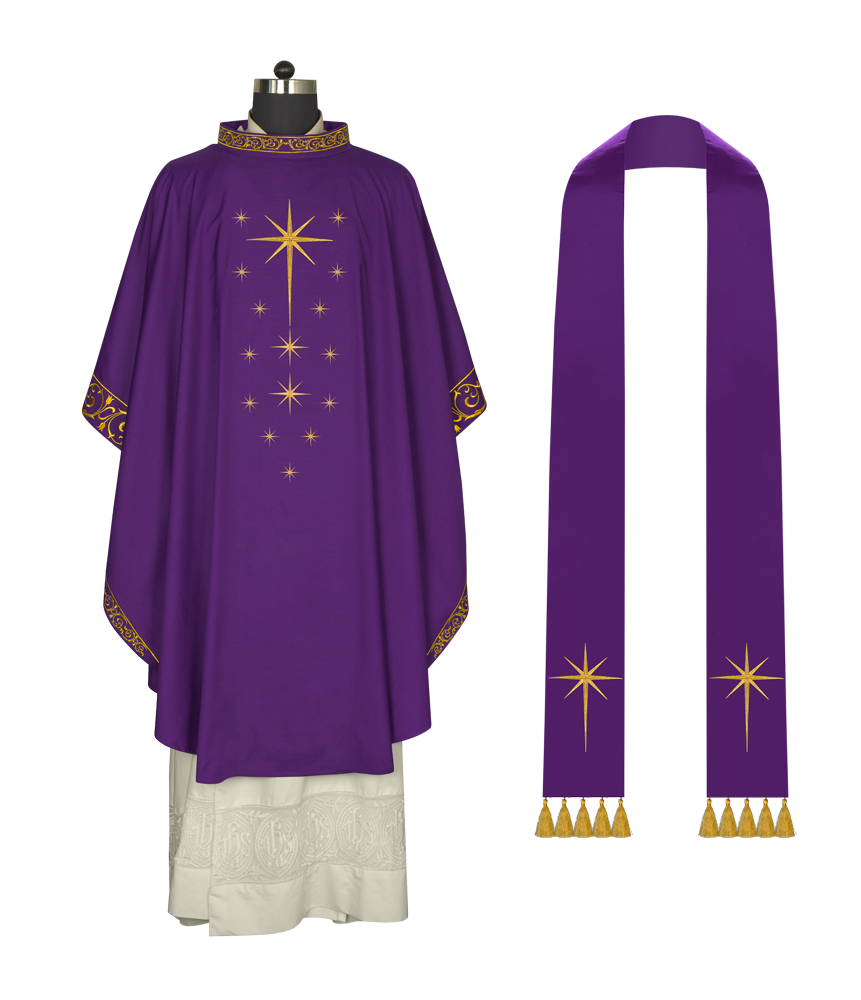 Advent Eucharistic Chasuble with Star of Bethlehem Design