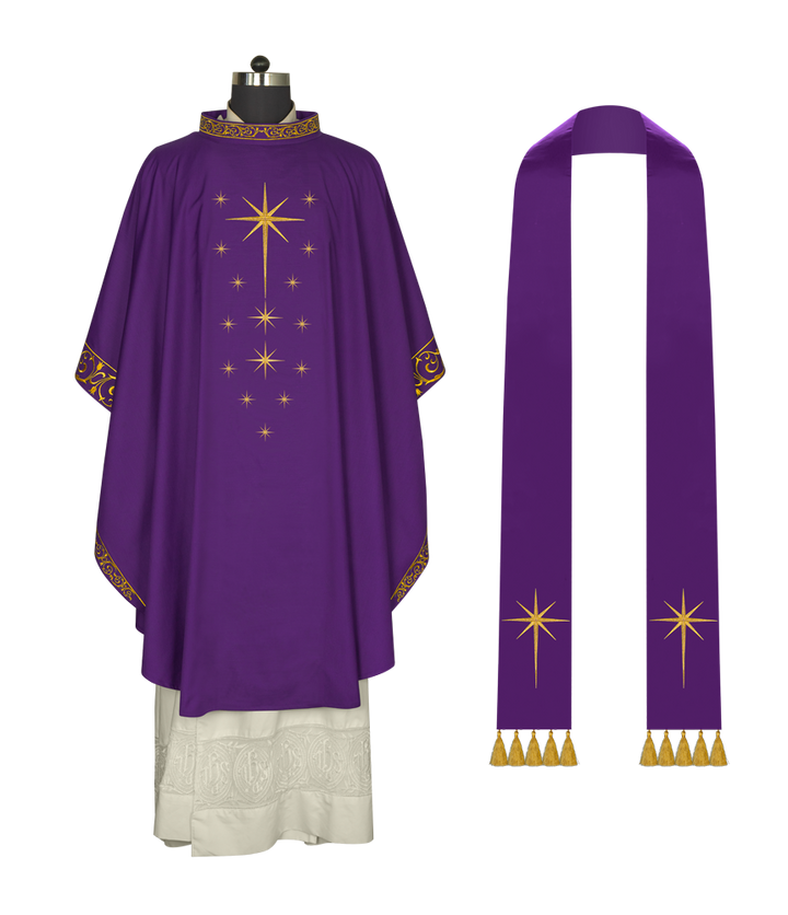 Advent Eucharistic Chasuble with Star of Bethlehem Design