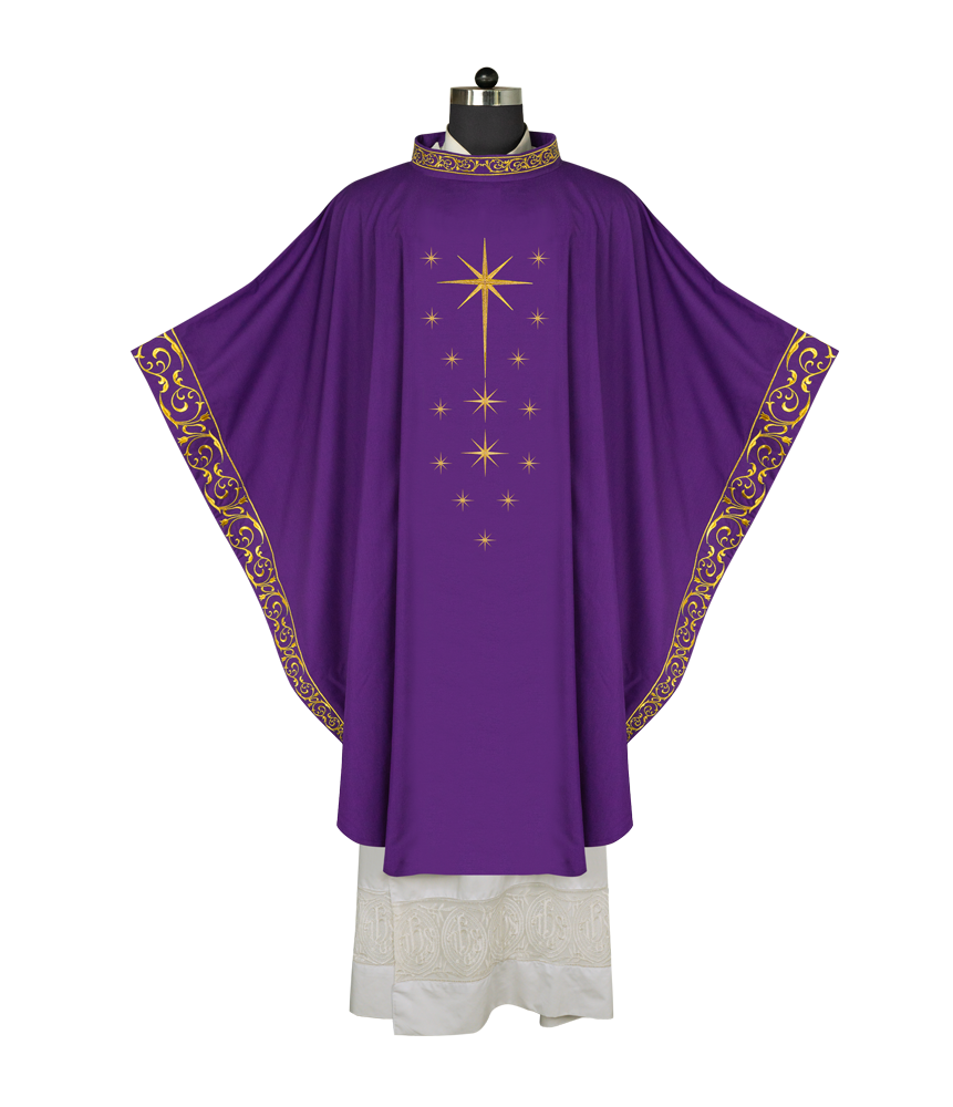 Advent Eucharistic Chasuble with Star of Bethlehem Design