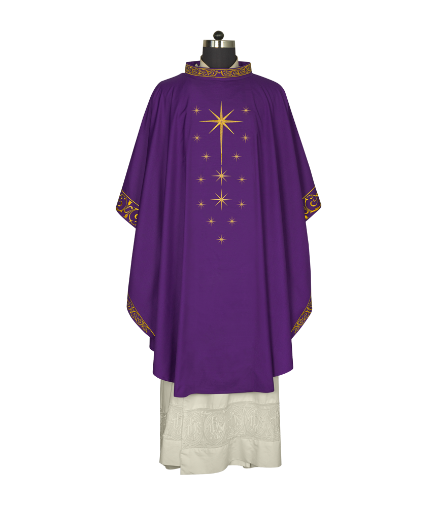 Advent Eucharistic Chasuble with Star of Bethlehem Design