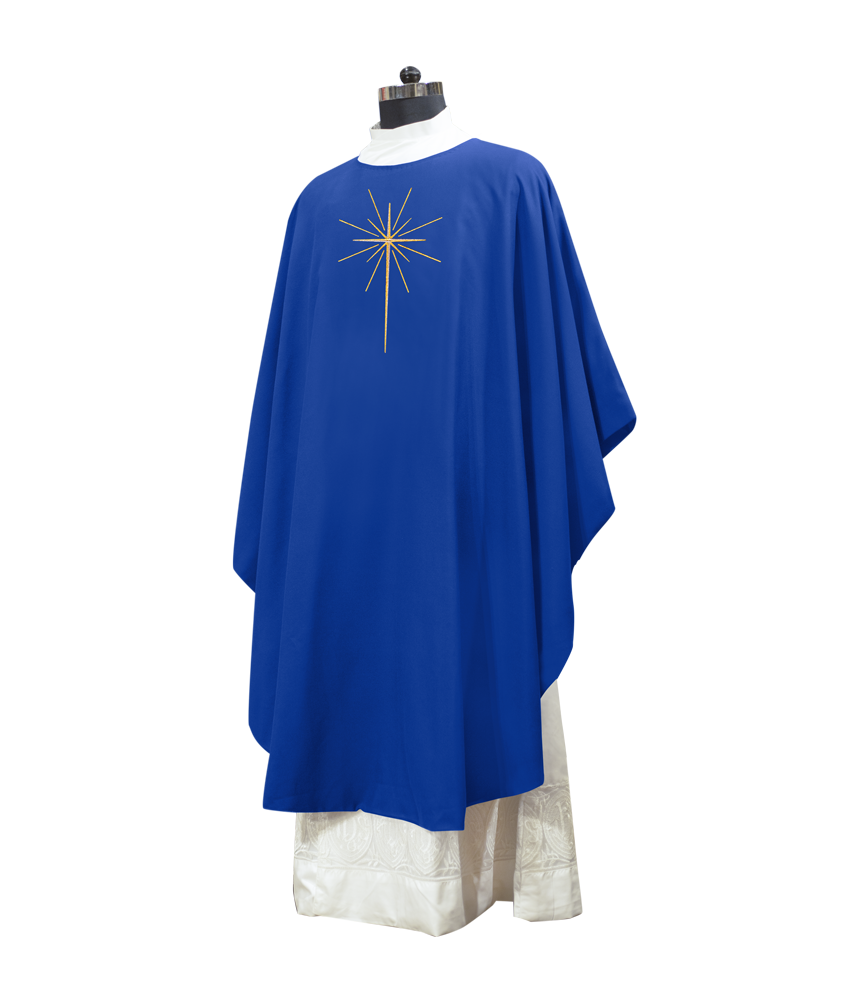 Casulla de Adviento - Venid y adorémosle