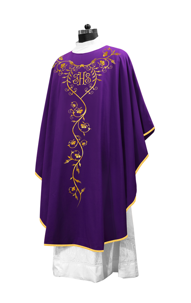 Gothic chasuble with intricate floral embroidery